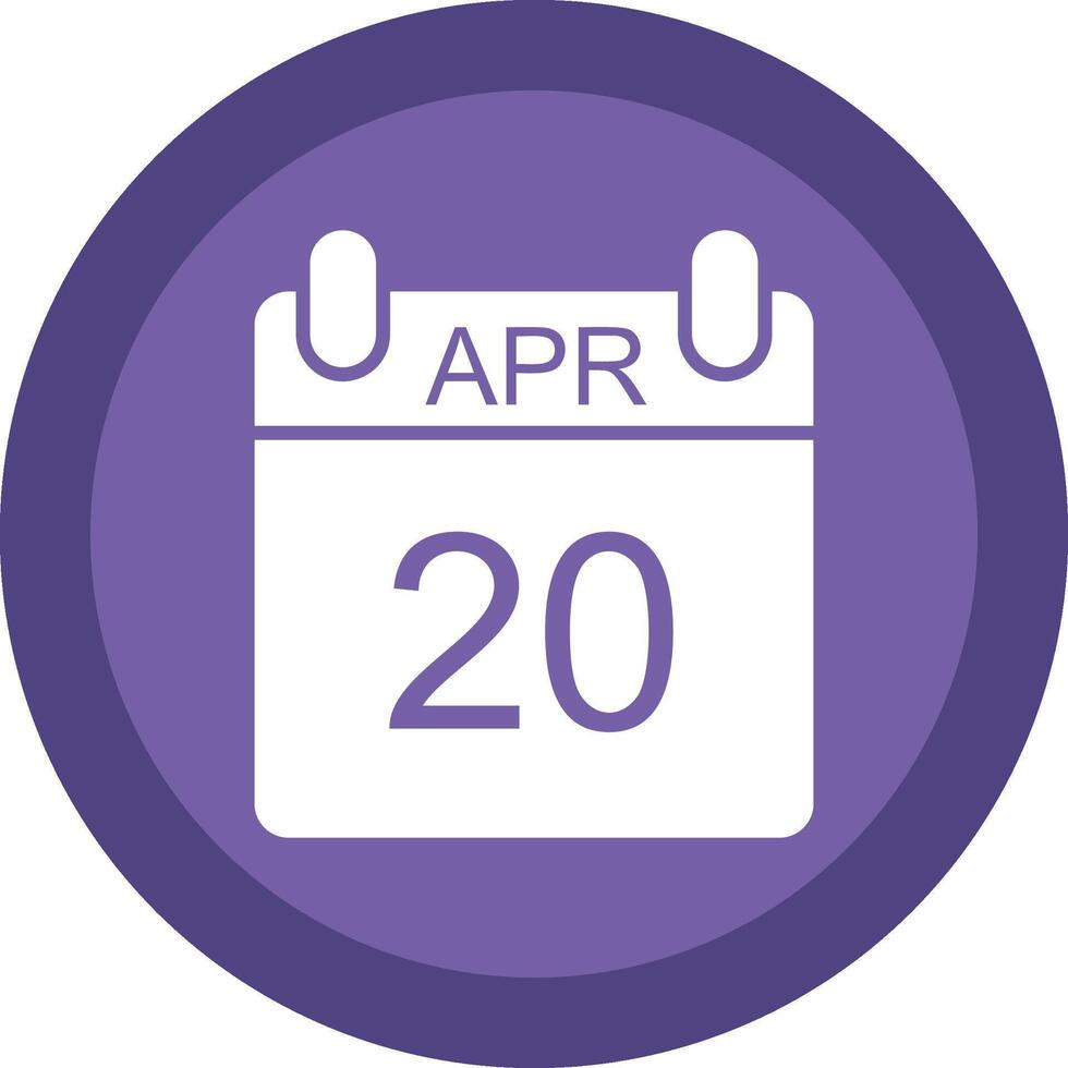 April Glyph Due Circle Icon Design vector