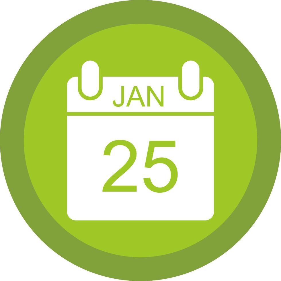 January Glyph Due Circle Icon Design vector
