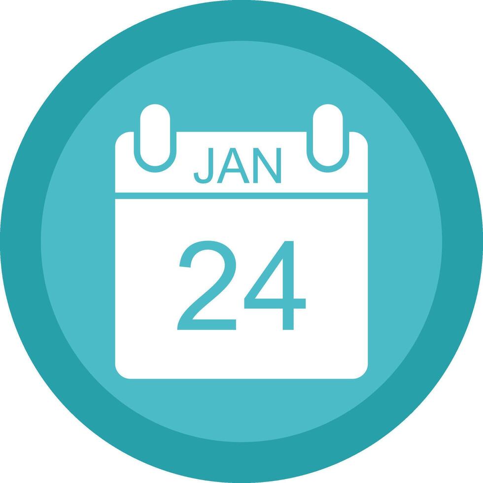 January Glyph Due Circle Icon Design vector