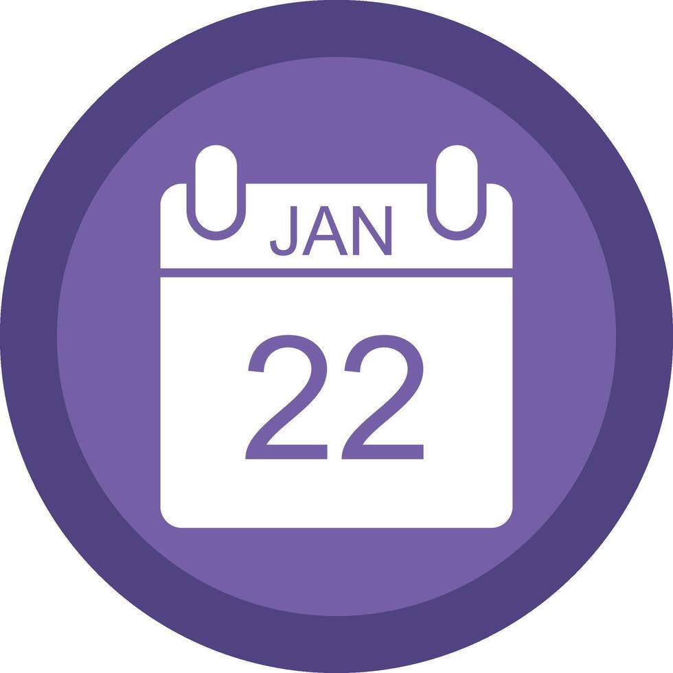 January Glyph Due Circle Icon Design vector