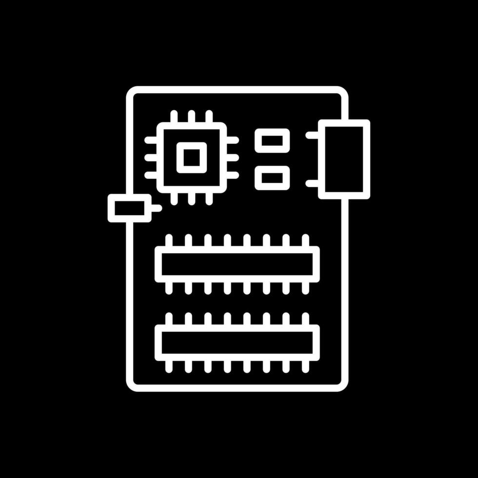 Circuit Board Line Inverted Icon Design vector