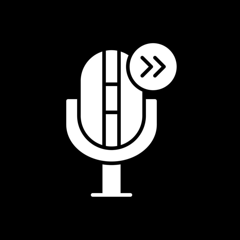 Skip Glyph Inverted Icon Design vector