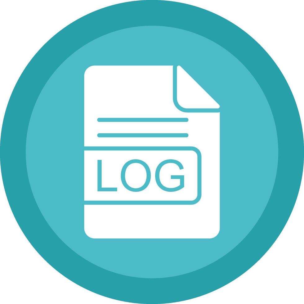 LOG File Format Glyph Due Circle Icon Design vector