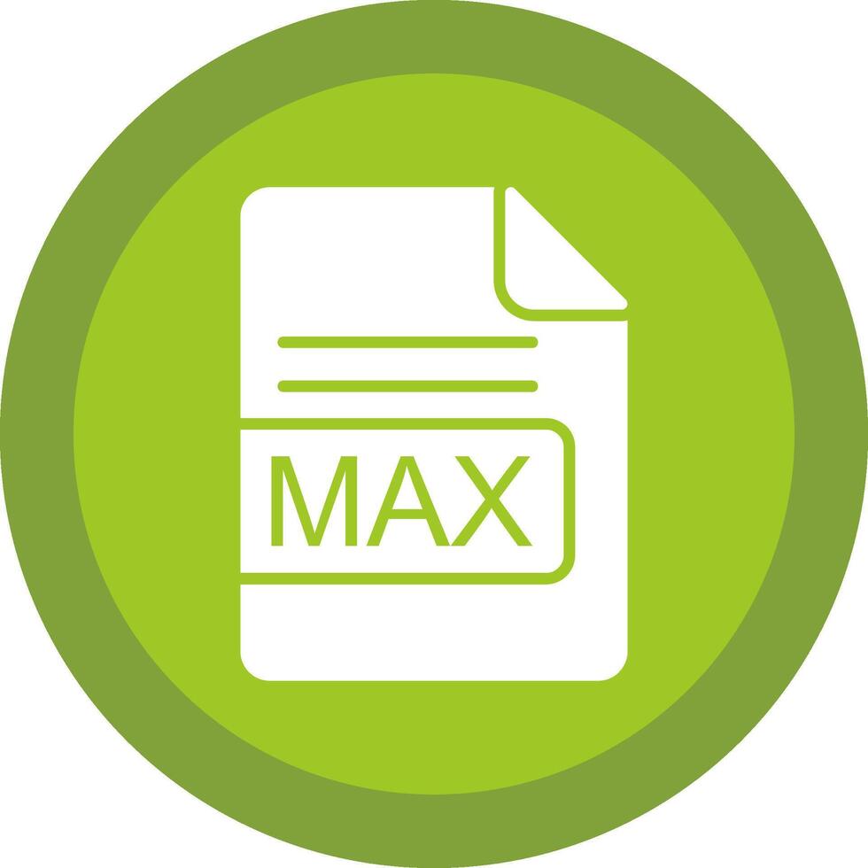 MAX File Format Glyph Due Circle Icon Design vector