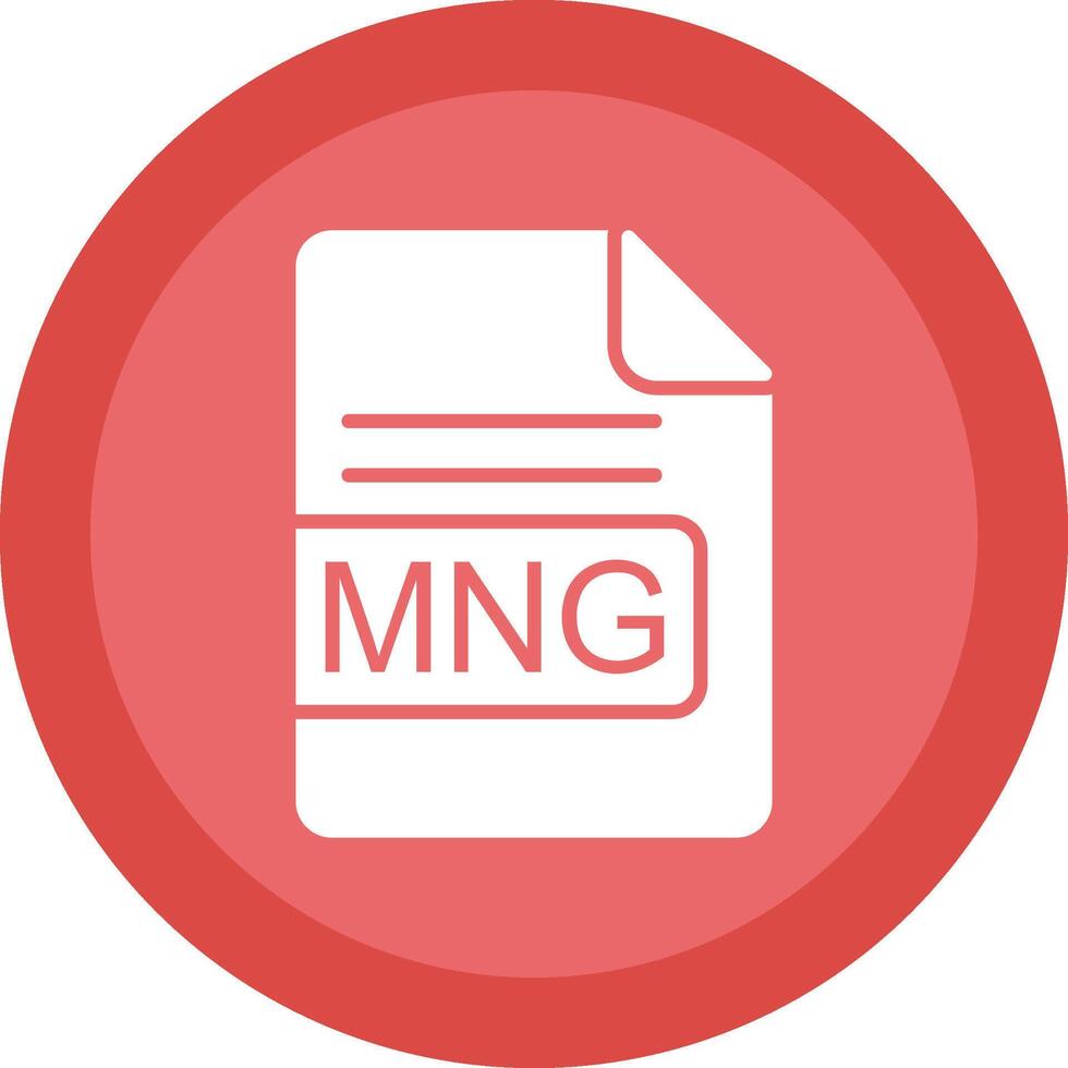 MNG File Format Glyph Due Circle Icon Design vector