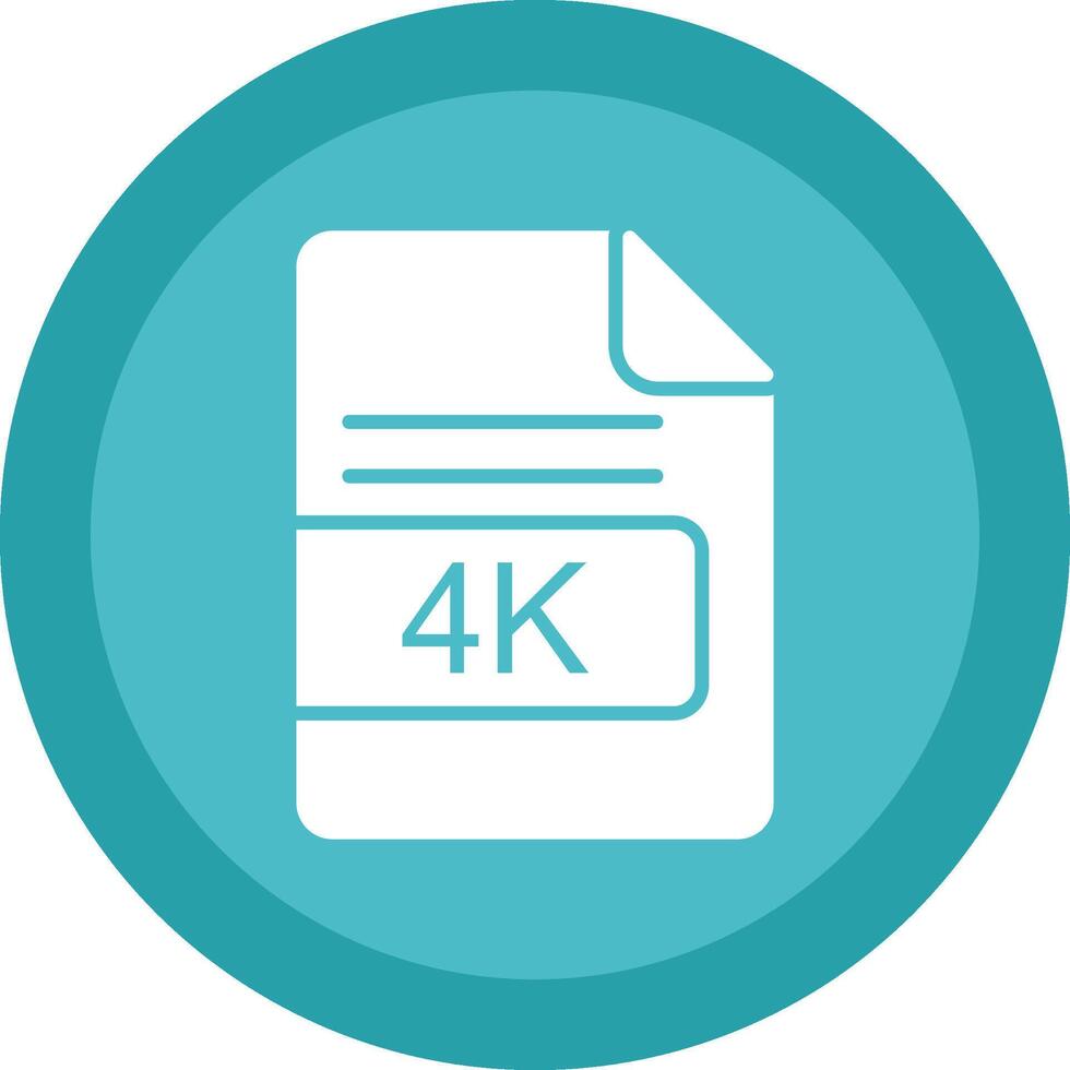 4K File Format Glyph Due Circle Icon Design vector