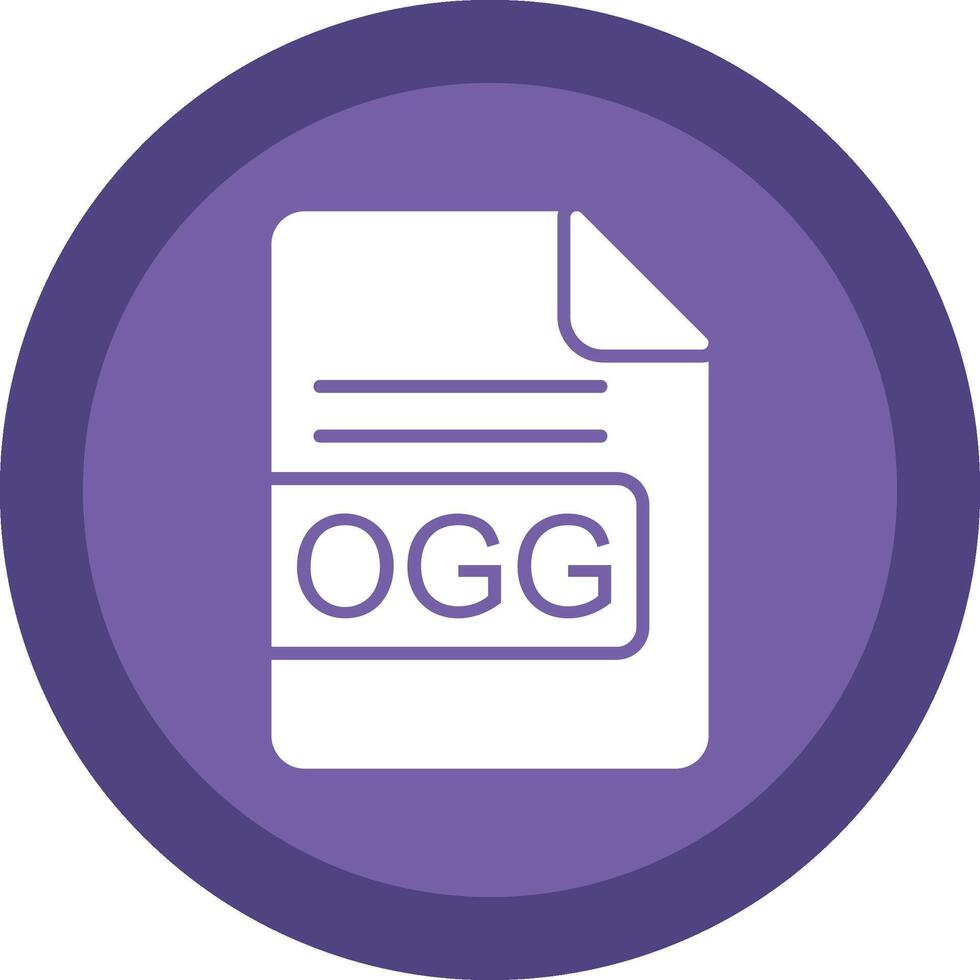 OGG File Format Glyph Due Circle Icon Design vector