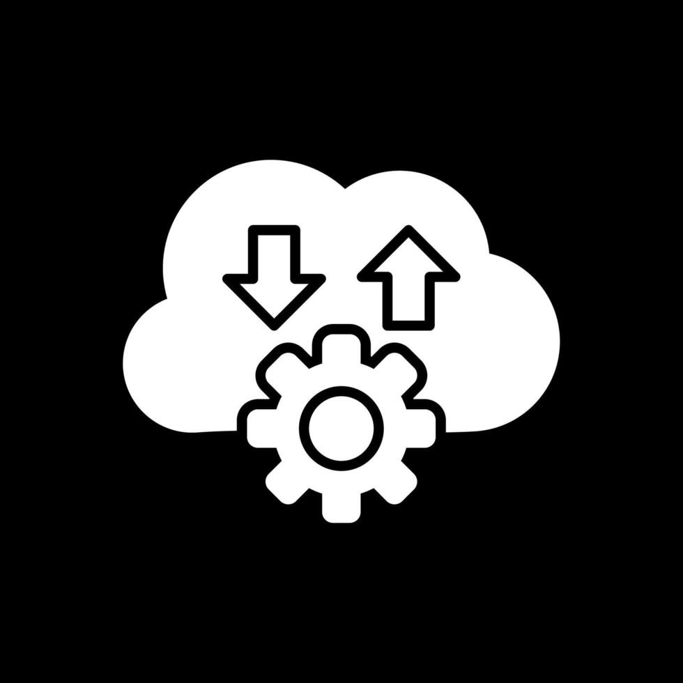 Cloud Glyph Inverted Icon Design vector