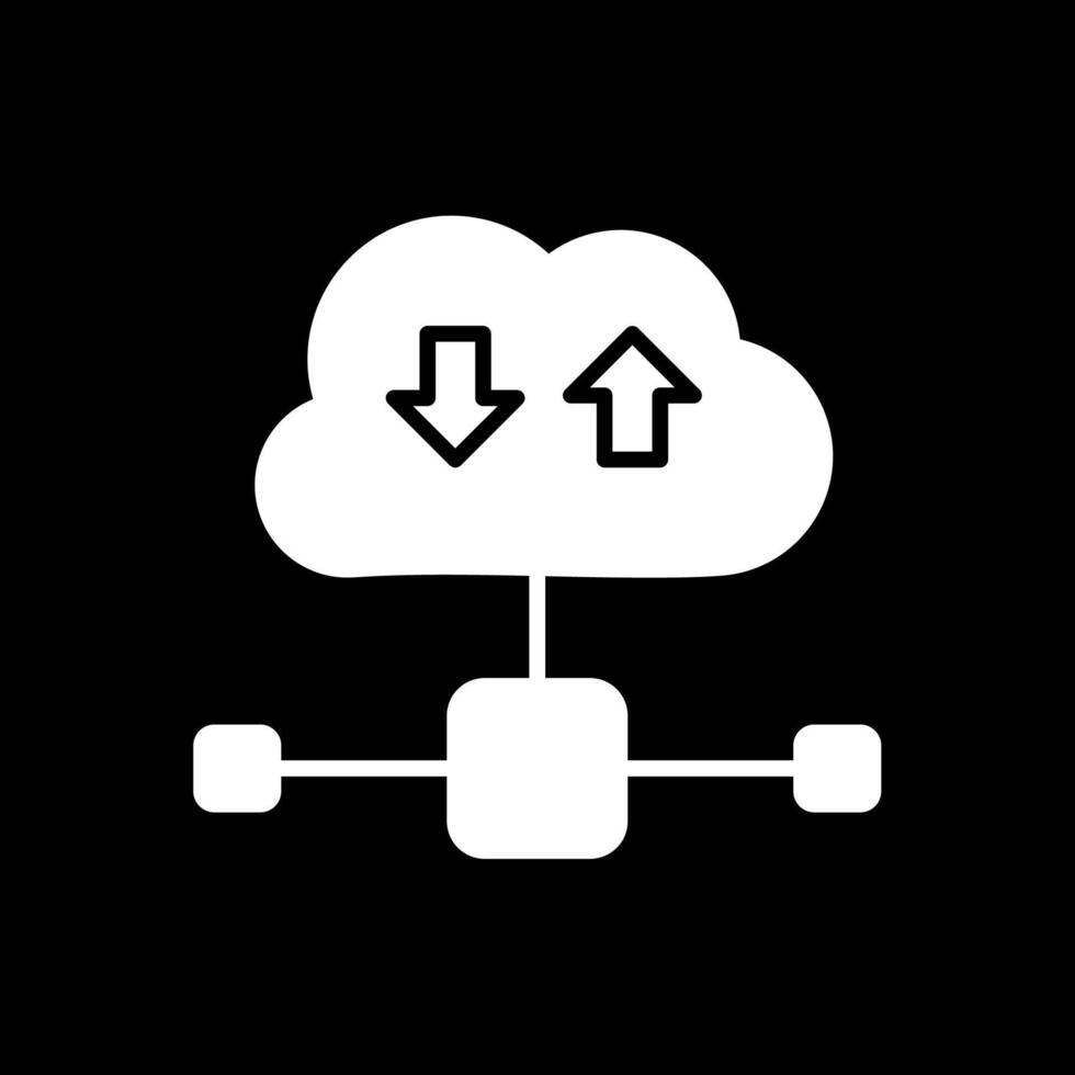 Cloud Glyph Inverted Icon Design vector