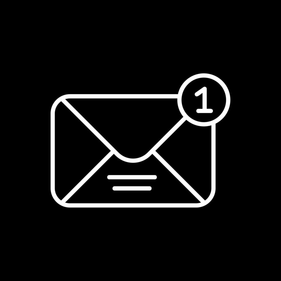 New Message Line Inverted Icon Design vector