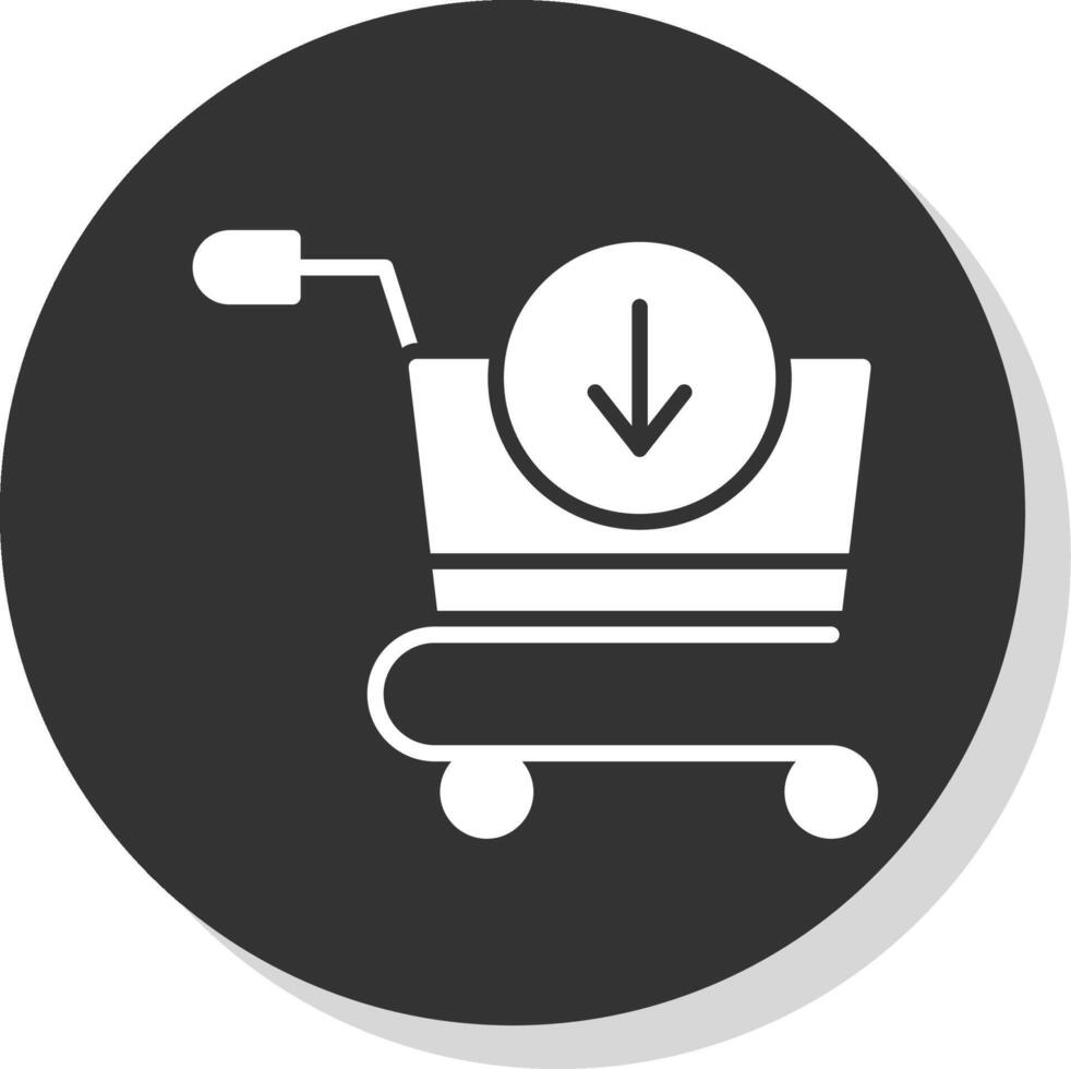 Add To Cart Glyph Shadow Circle Icon Design vector