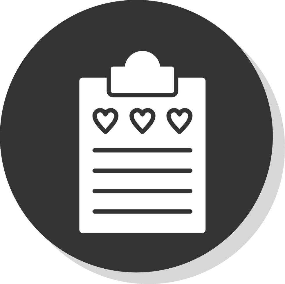 Wish List Glyph Shadow Circle Icon Design vector