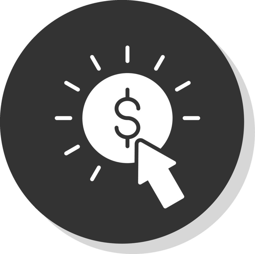 Pay Per Click Glyph Shadow Circle Icon Design vector