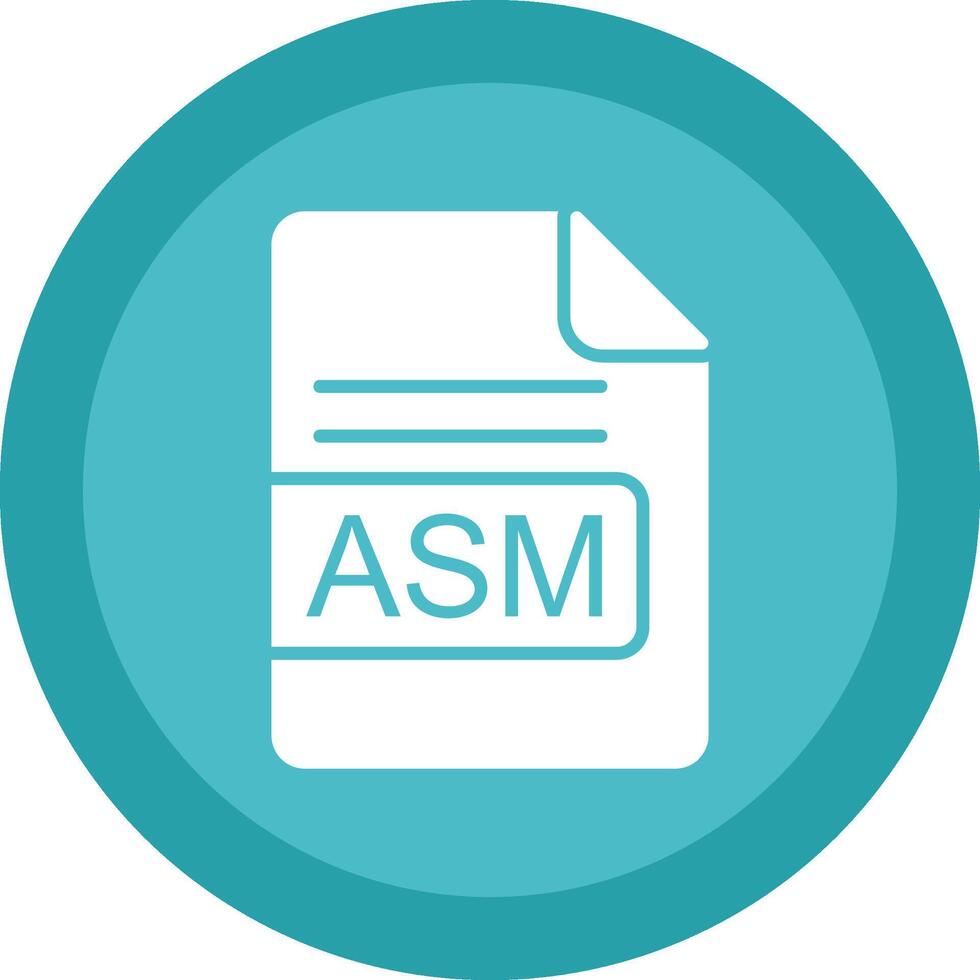 ASM File Format Glyph Due Circle Icon Design vector