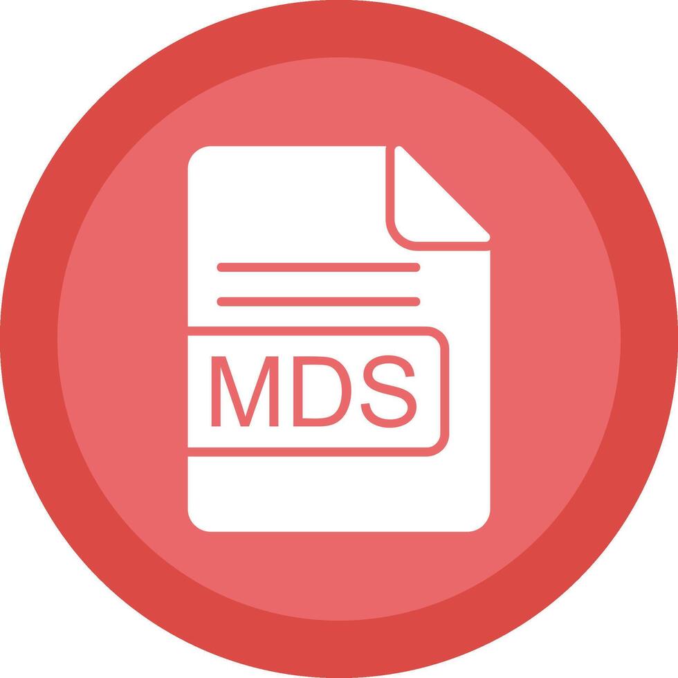 MDS File Format Glyph Due Circle Icon Design vector