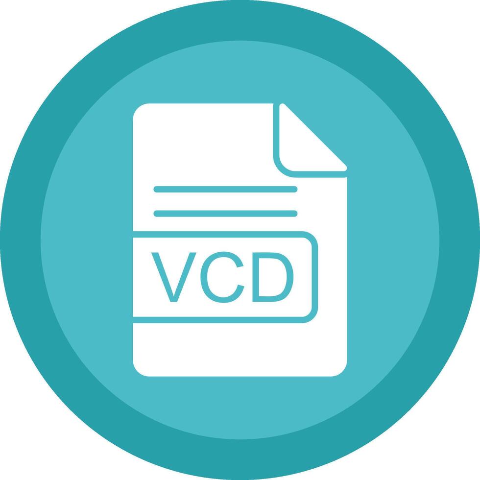 vcd archivo formato glifo debido circulo icono diseño vector