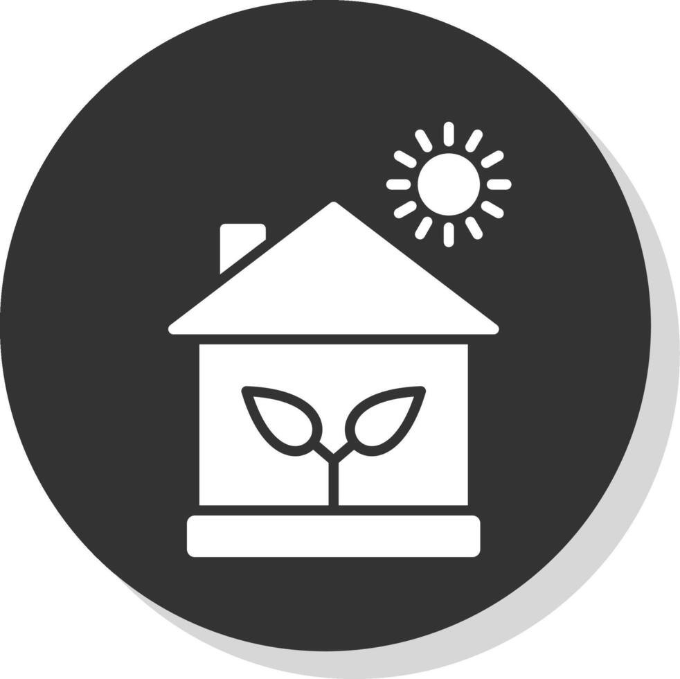 ECological House Glyph Shadow Circle Icon Design vector