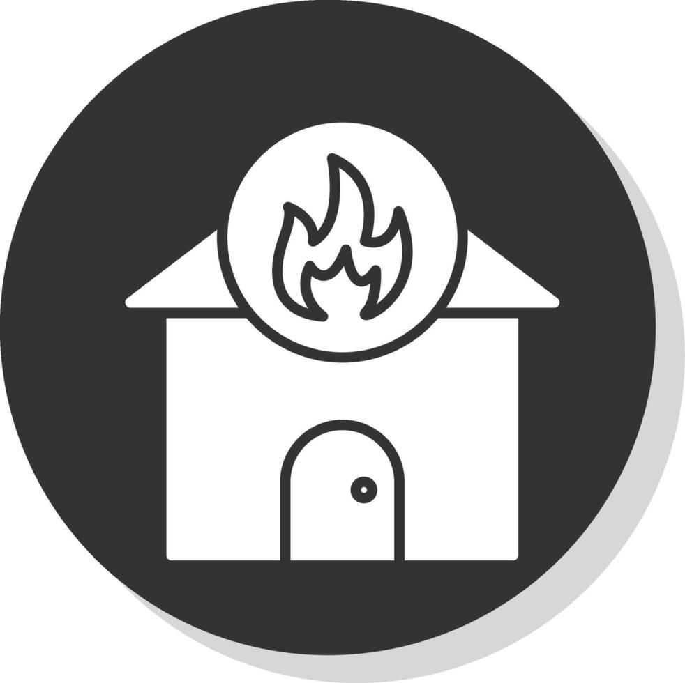 hogar fuego glifo sombra circulo icono diseño vector