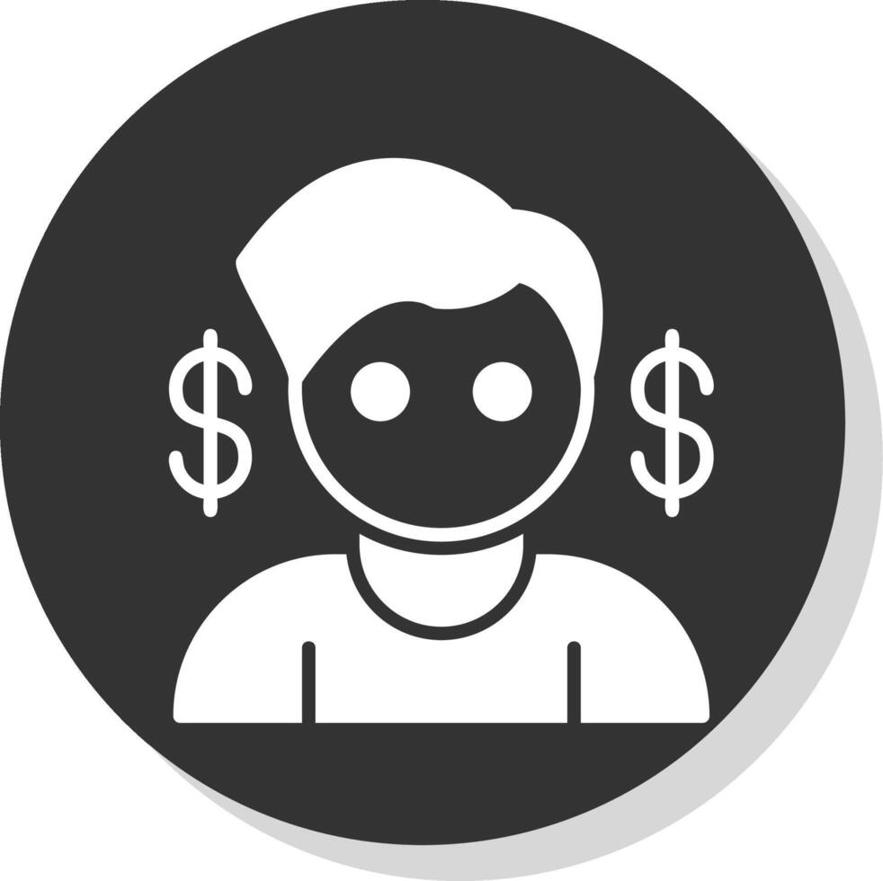 Agent Glyph Shadow Circle Icon Design vector