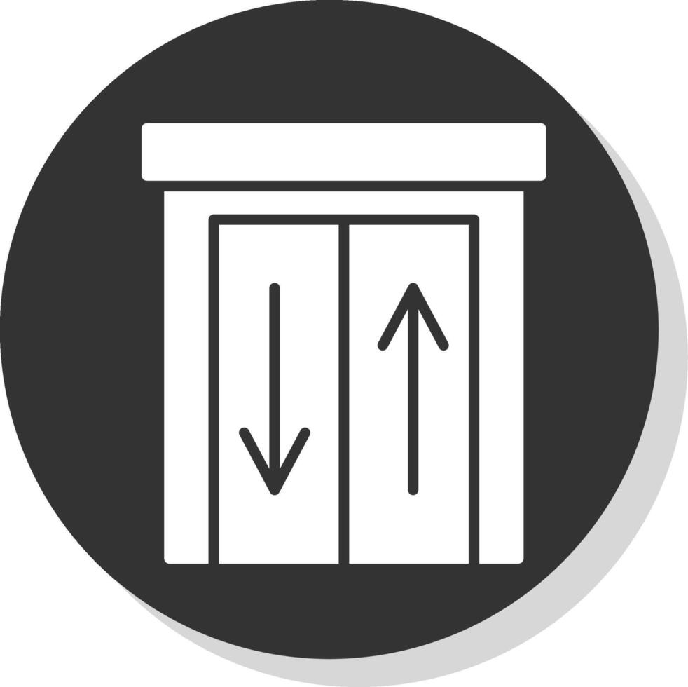 Elevator Glyph Shadow Circle Icon Design vector