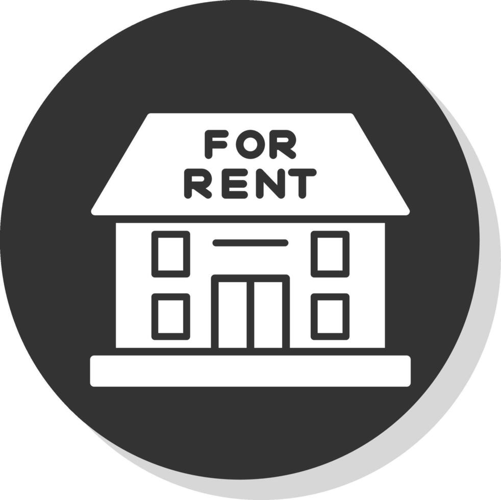 For Rent Glyph Shadow Circle Icon Design vector