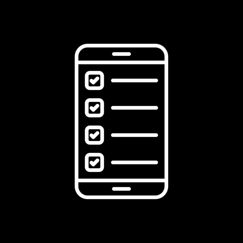 Smartphone Line Inverted Icon Design vector