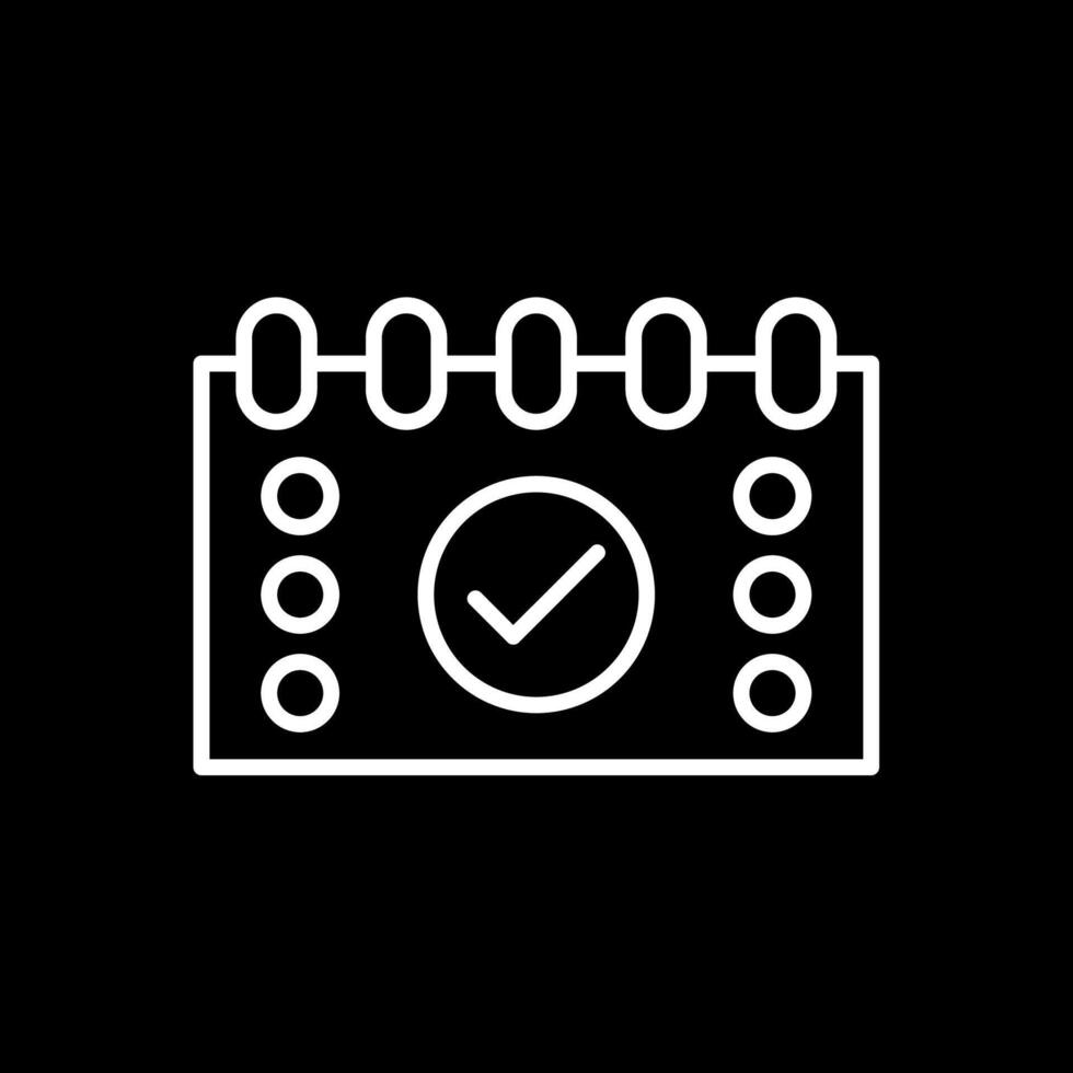 Tasks Line Inverted Icon Design vector