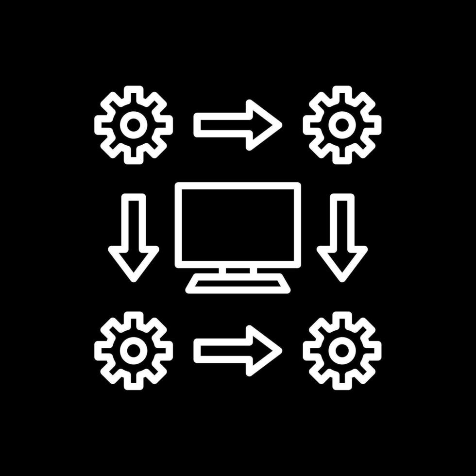 Workflow Line Inverted Icon Design vector