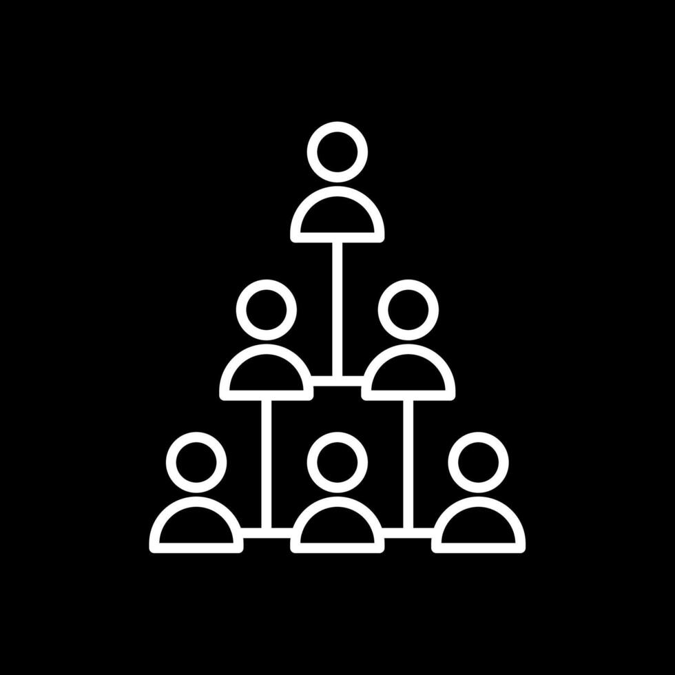 Hierarchical Structure Line Inverted Icon Design vector