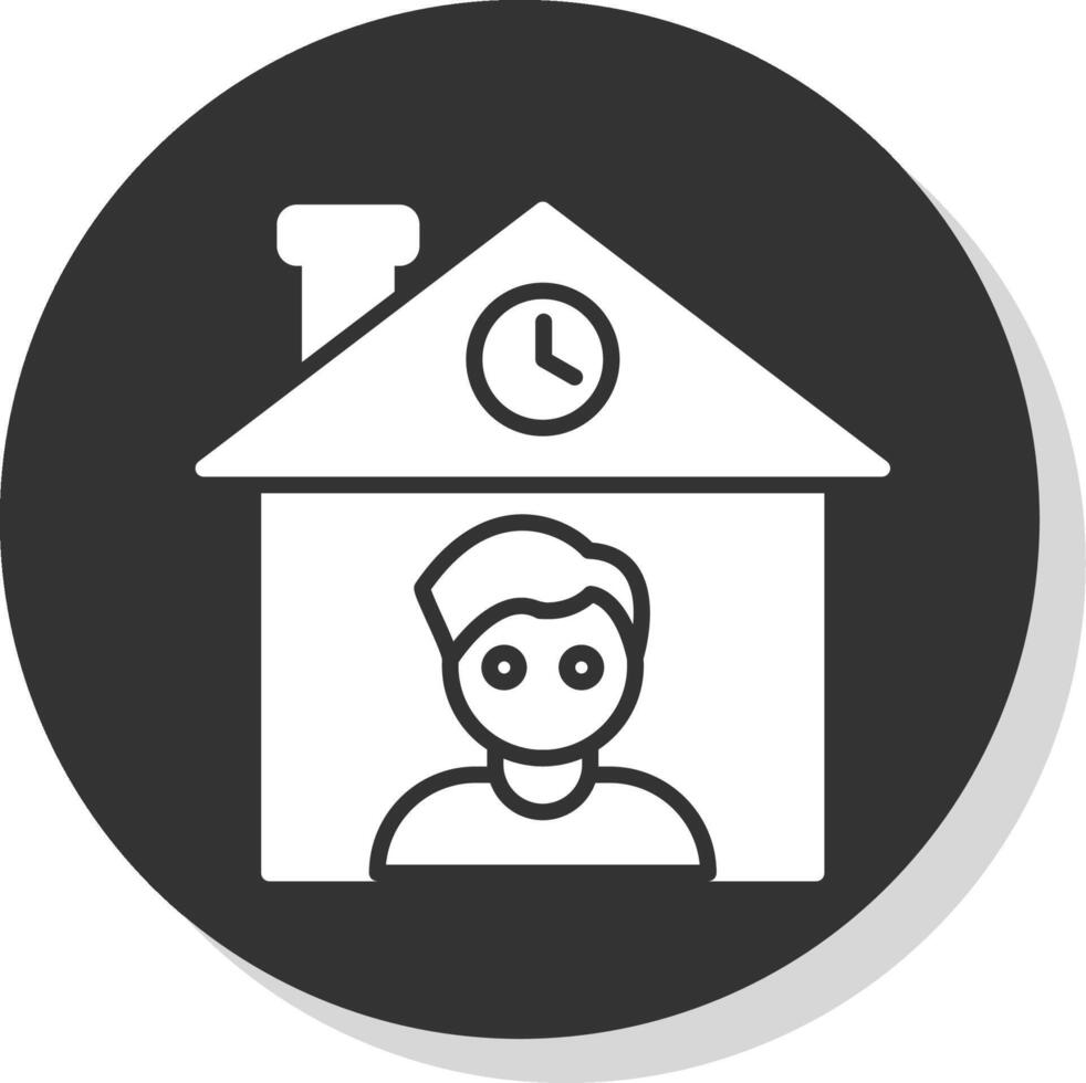 Home Owner Glyph Shadow Circle Icon Design vector