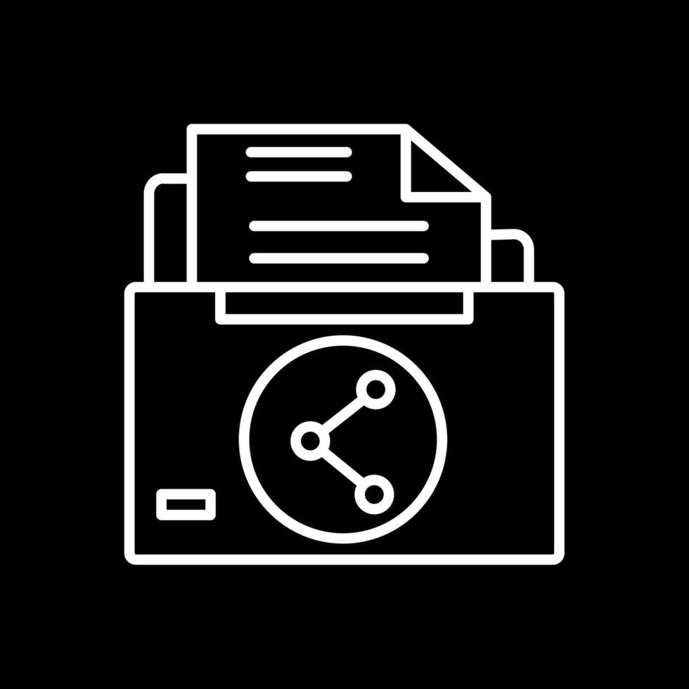 Sharing File Line Inverted Icon Design vector