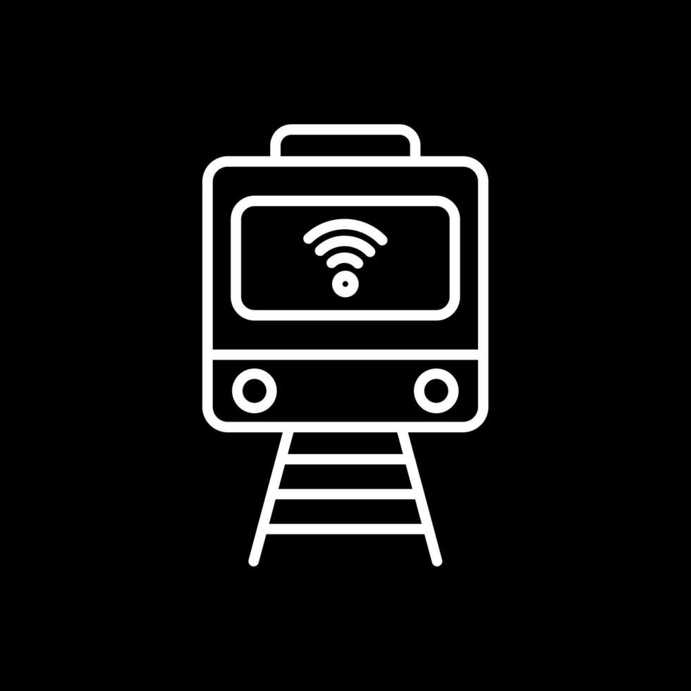 Train Line Inverted Icon Design vector
