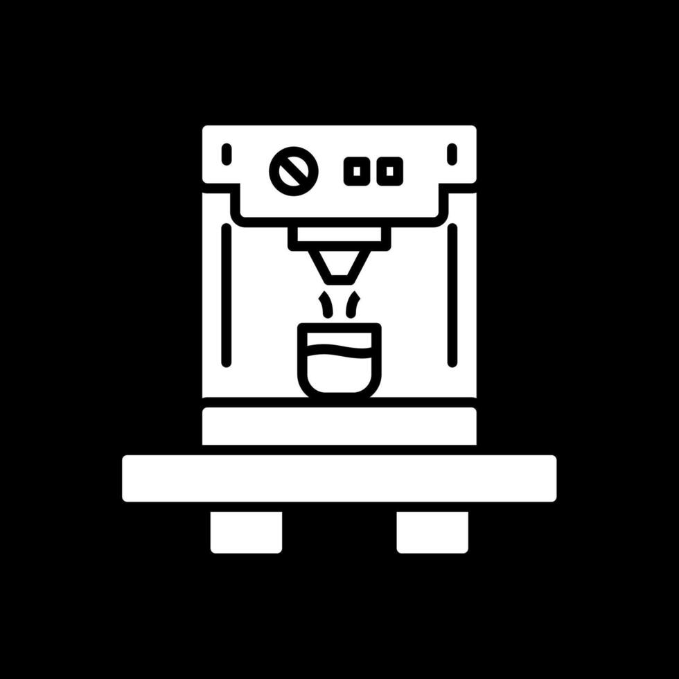 Coffee Machine Glyph Inverted Icon Design vector