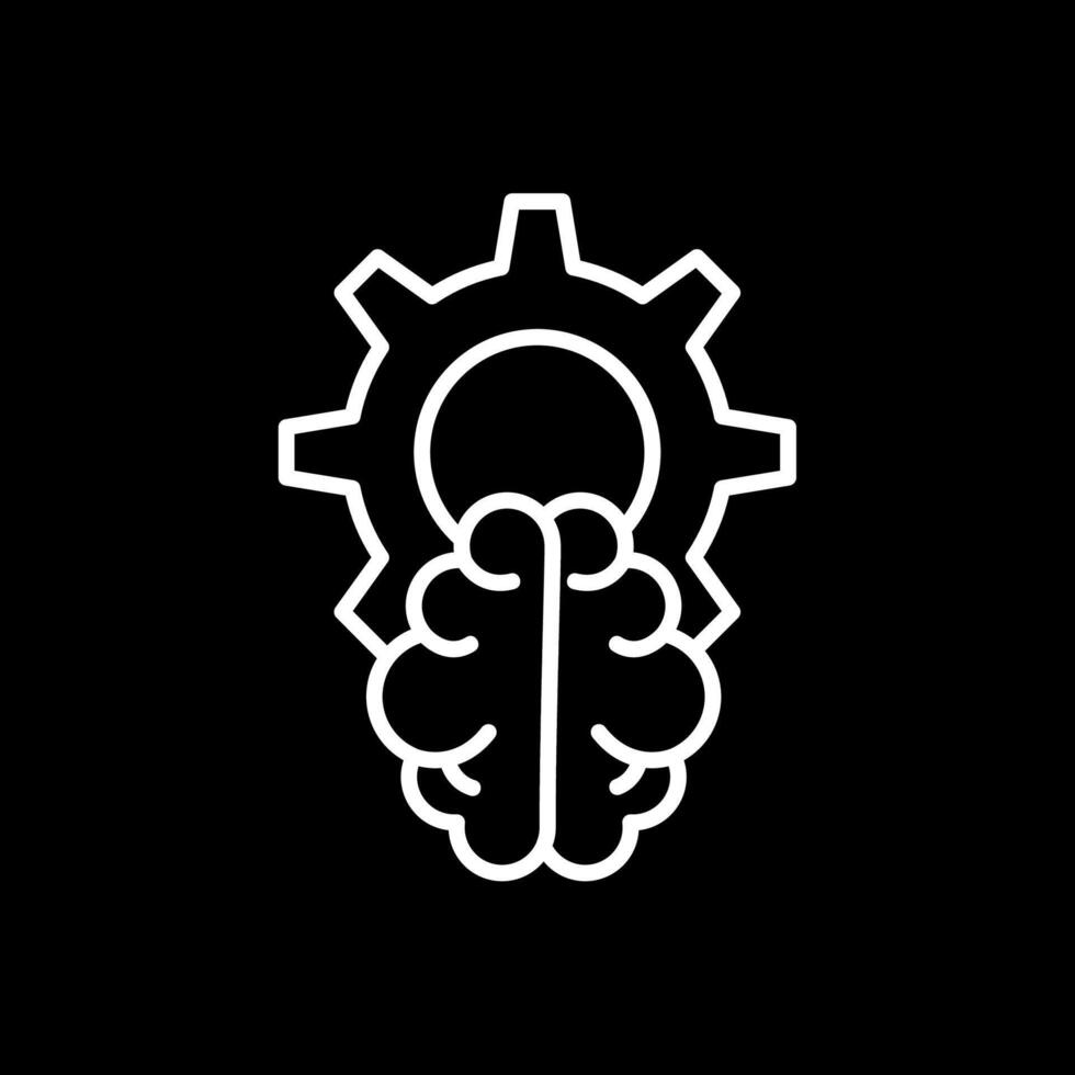 Brain Line Inverted Icon Design vector