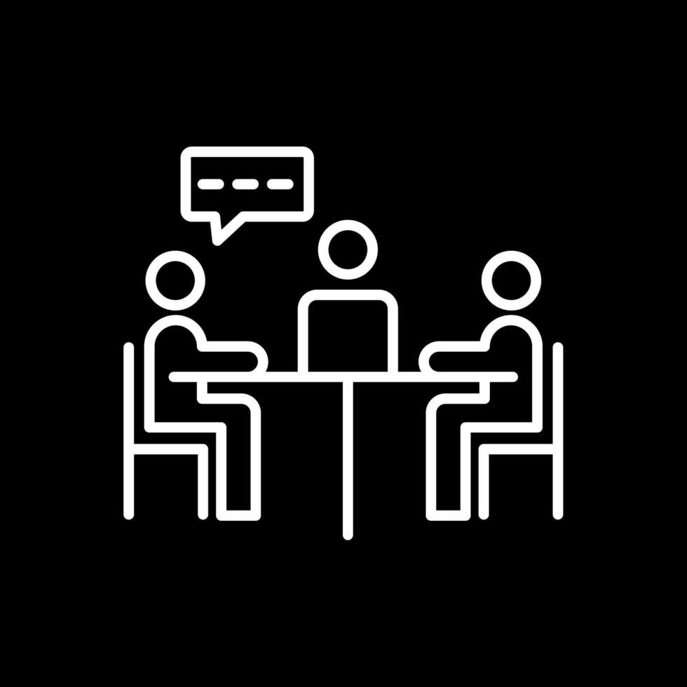 Meeting Line Inverted Icon Design vector