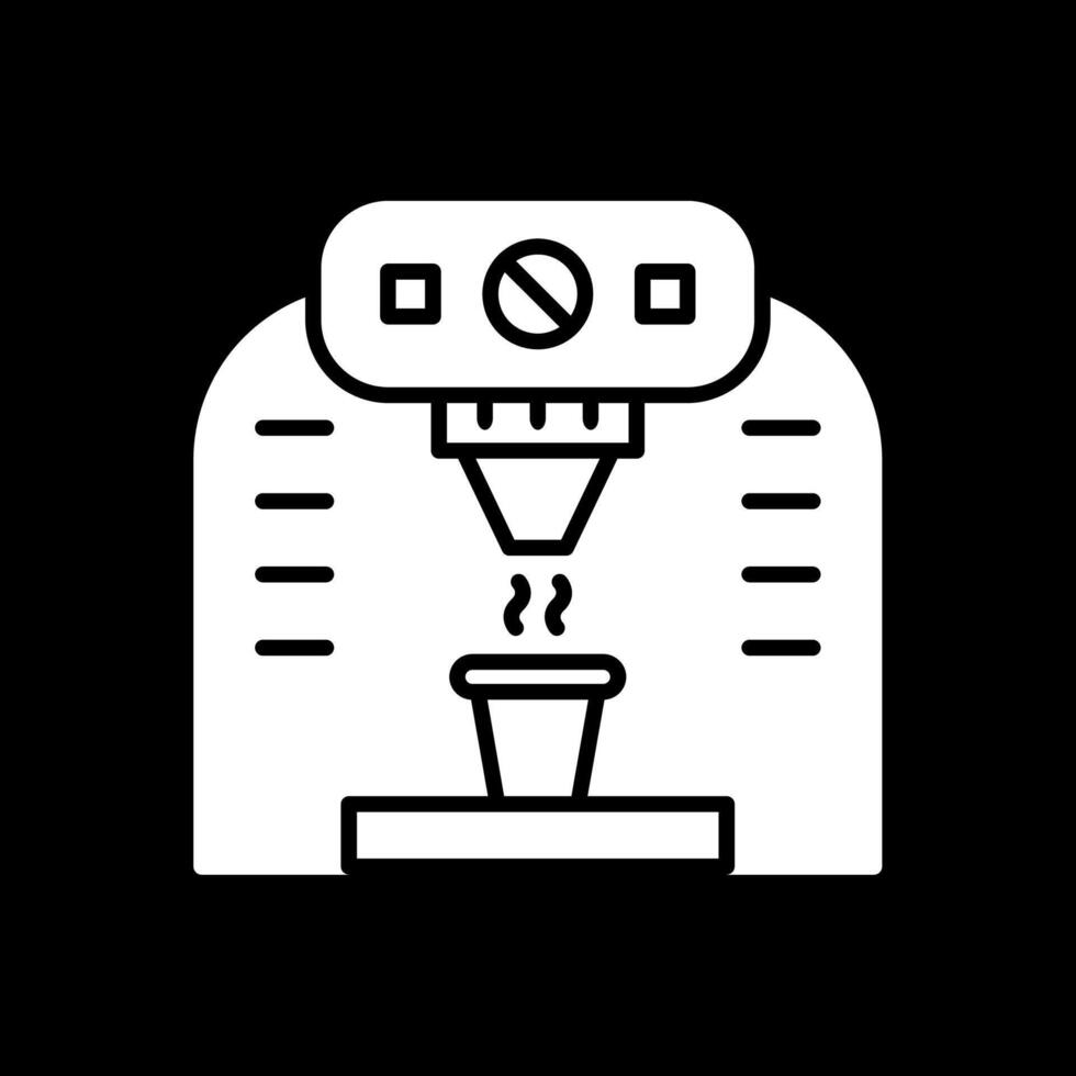Coffee Machine Glyph Inverted Icon Design vector