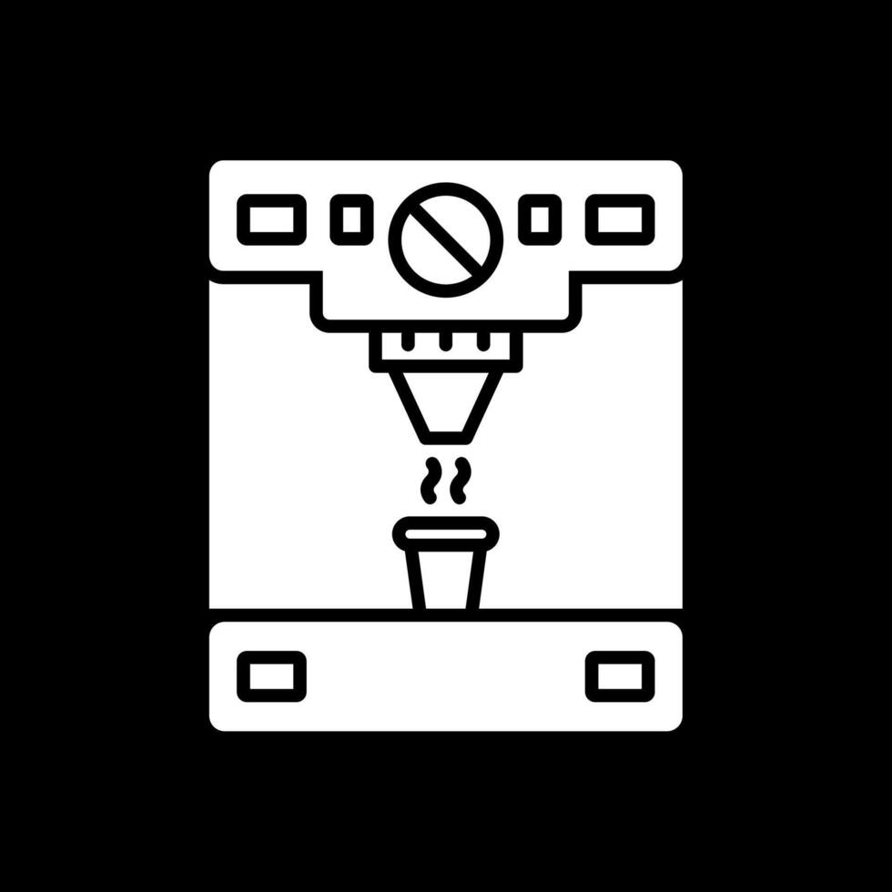 Coffee Machine Glyph Inverted Icon Design vector