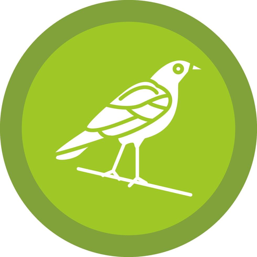 Crow Glyph Due Circle Icon Design vector