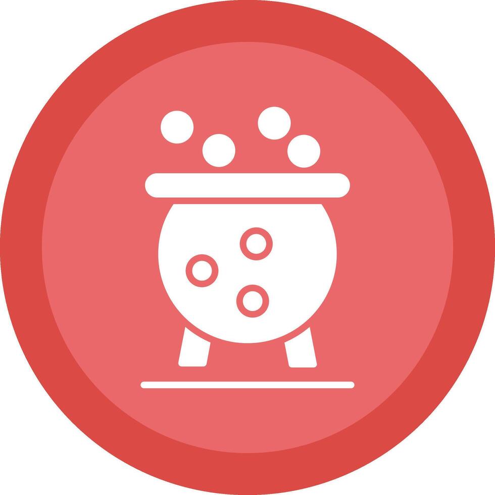 Cauldron Glyph Due Circle Icon Design vector