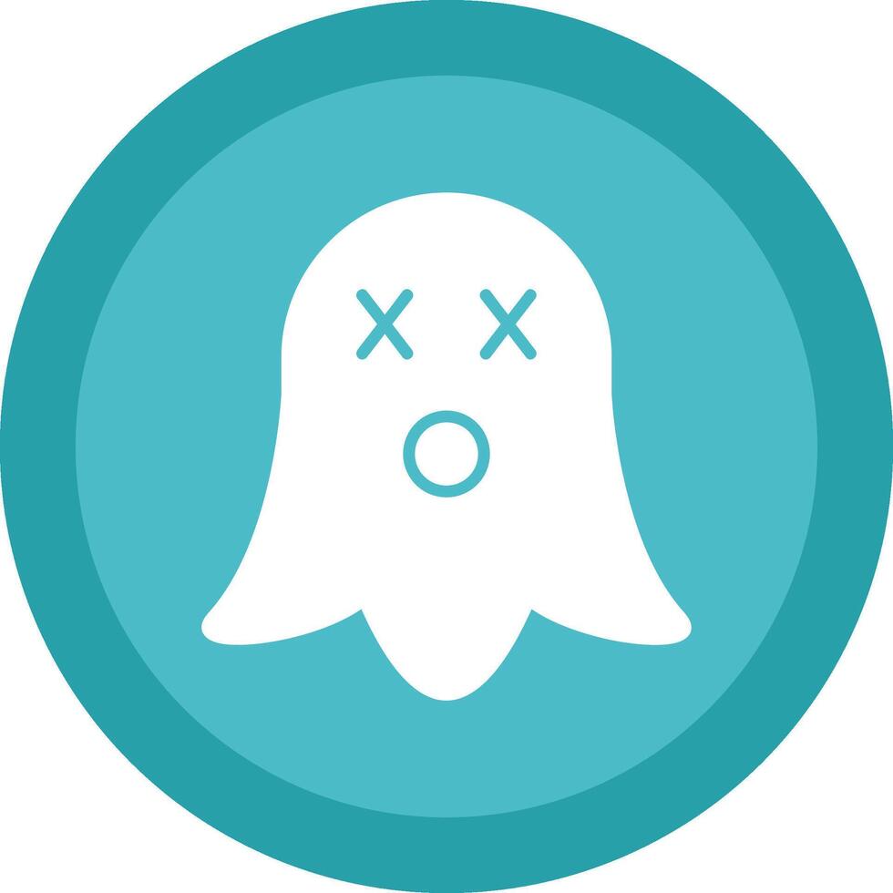 Ghost Glyph Due Circle Icon Design vector
