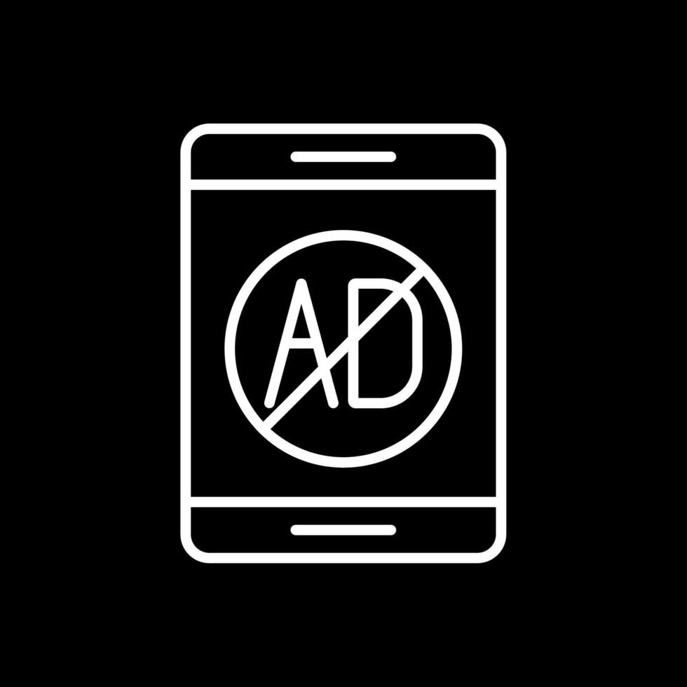 Ad Blocker Line Inverted Icon Design vector