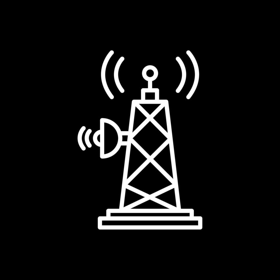 Signal Tower Line Inverted Icon Design vector
