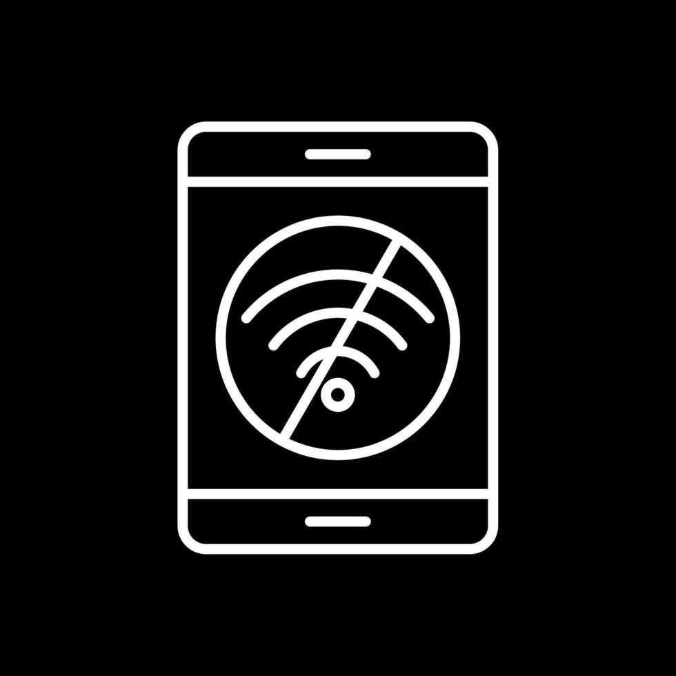 No Internet Line Inverted Icon Design vector