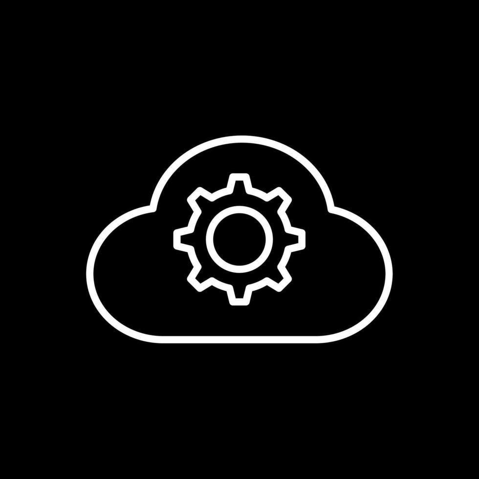 Cloud Settings Line Inverted Icon Design vector