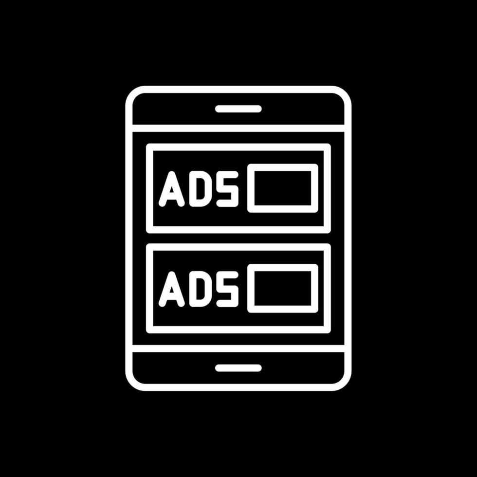 Ads Campaign Line Inverted Icon Design vector