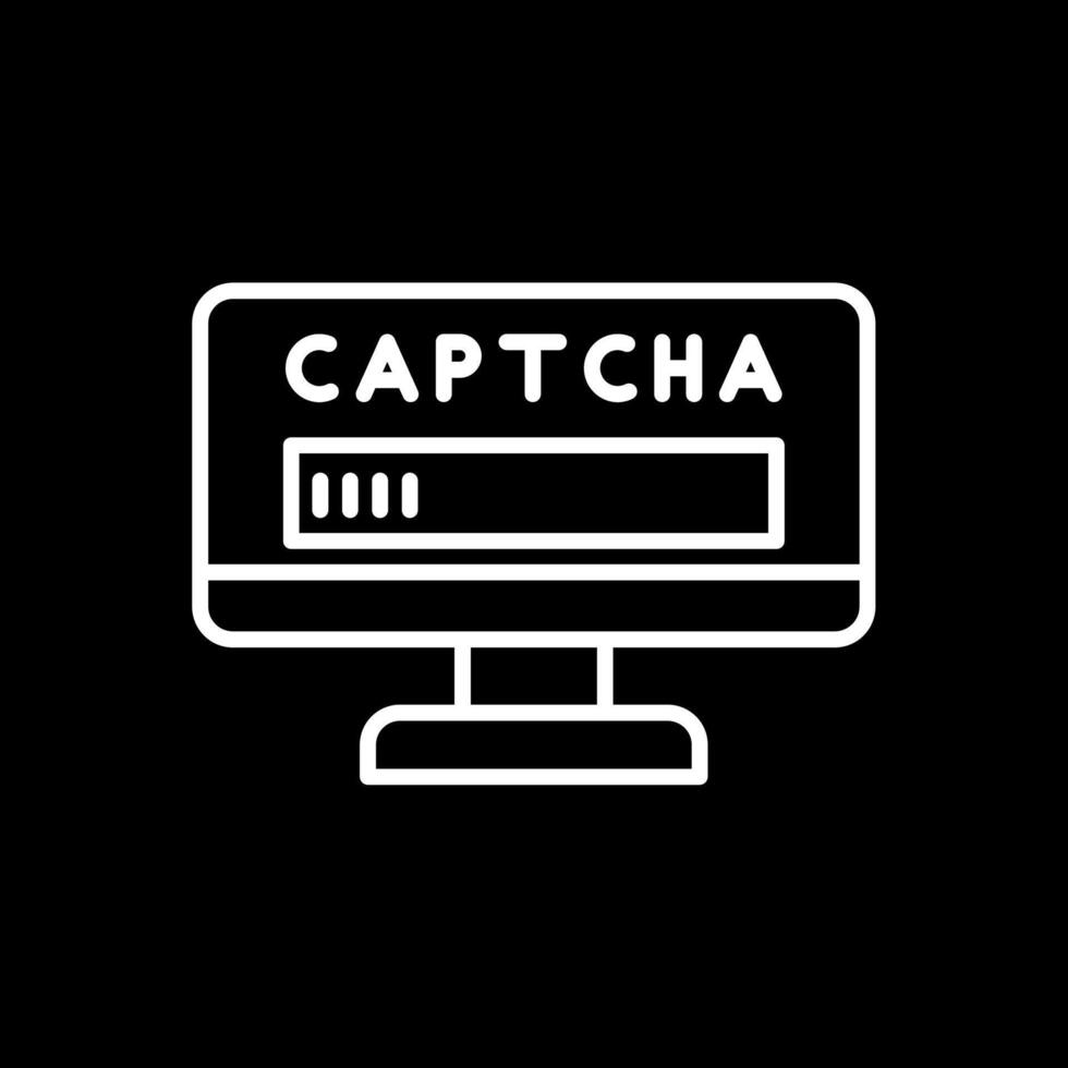 Captcha Line Inverted Icon Design vector