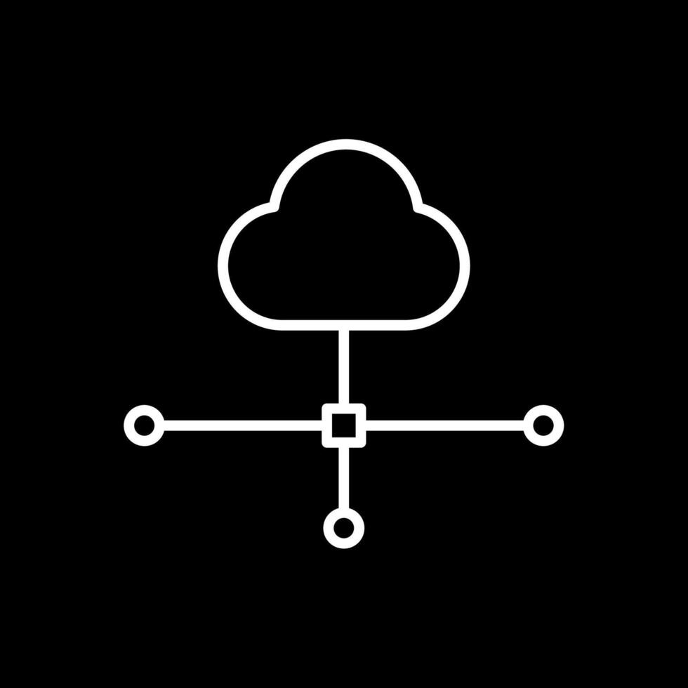 Cloud Connection Line Inverted Icon Design vector