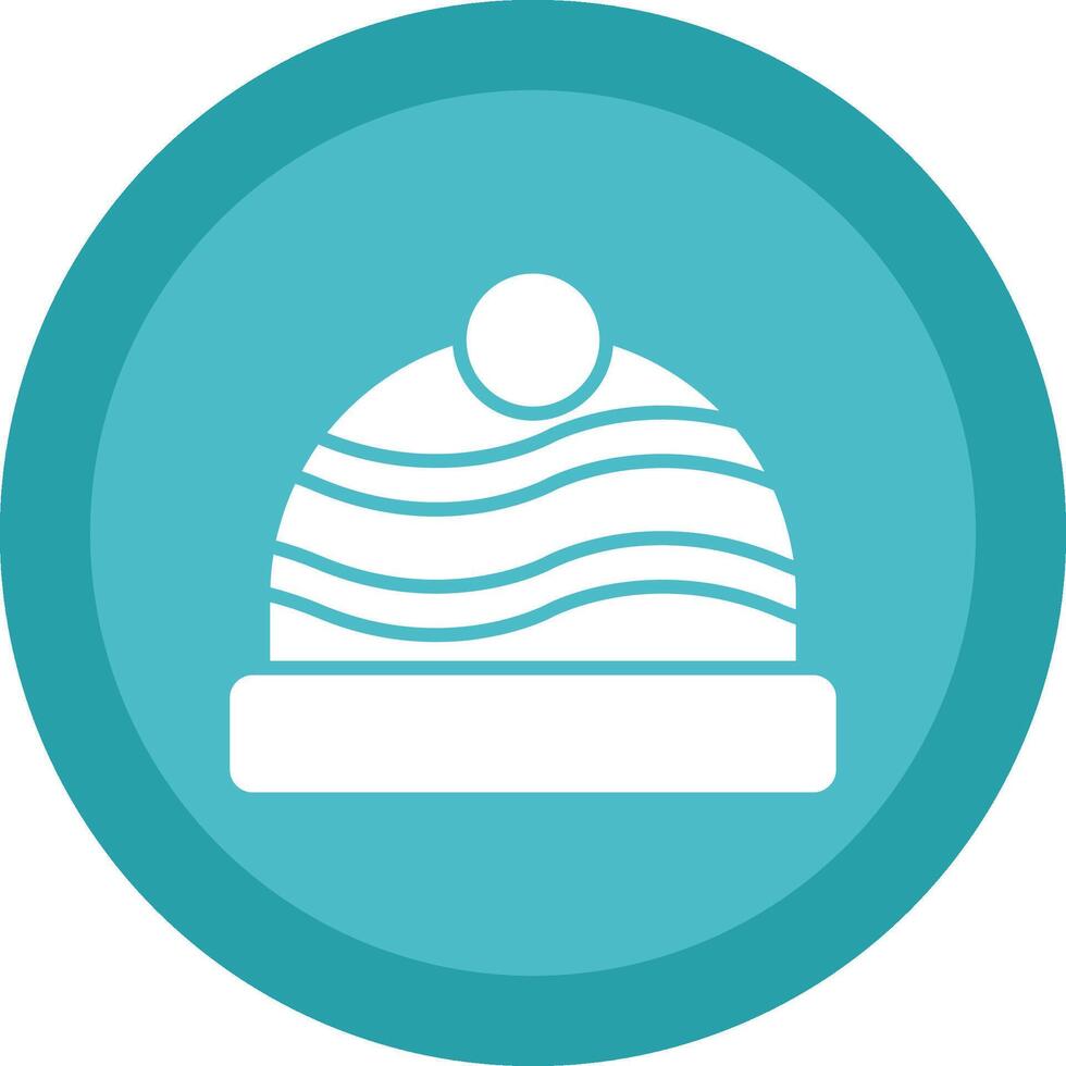 Winter Hat Glyph Due Circle Icon Design vector