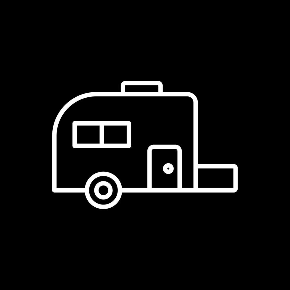 Caravan Line Inverted Icon Design vector