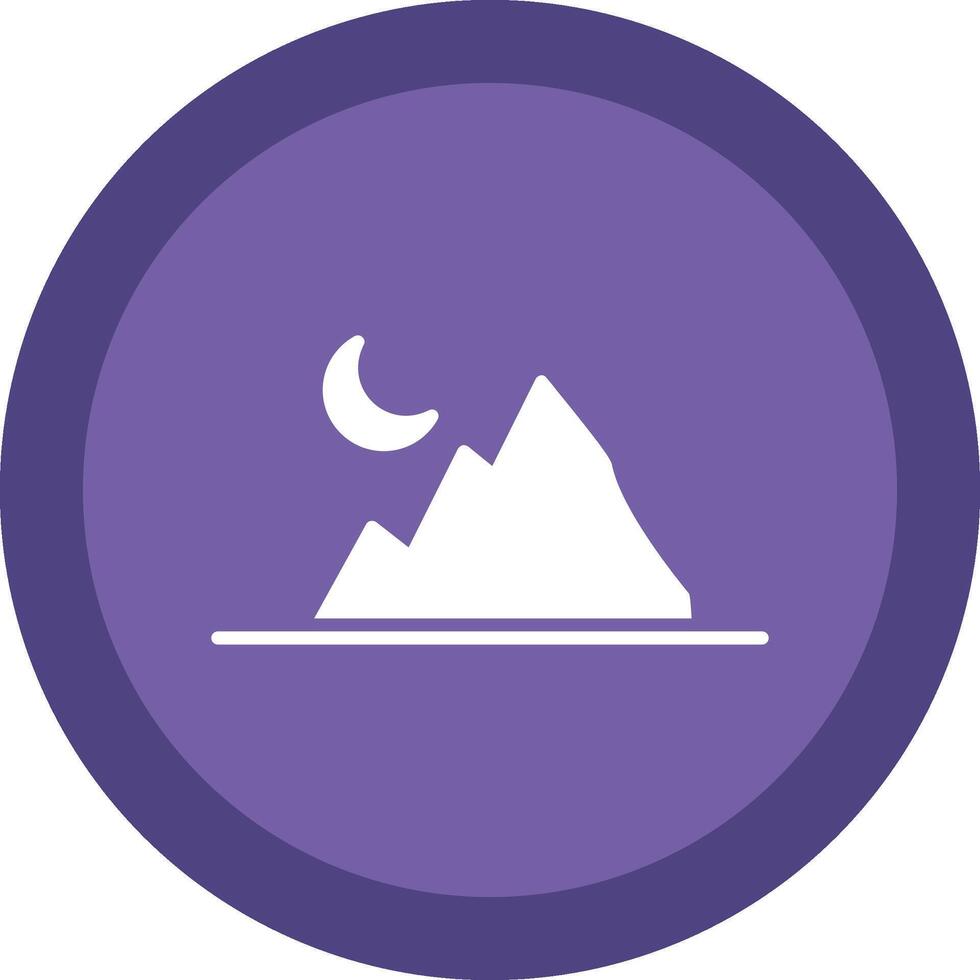 Mountain Glyph Due Circle Icon Design vector